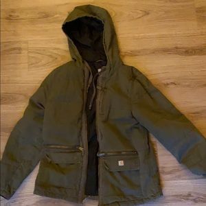 Army green carhartt jacket
